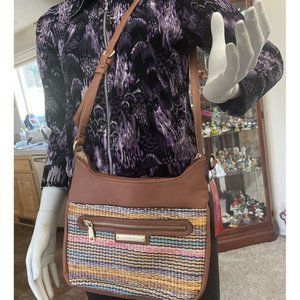 Rossetti Gingerbread Straw Carmen Crossbody NWT